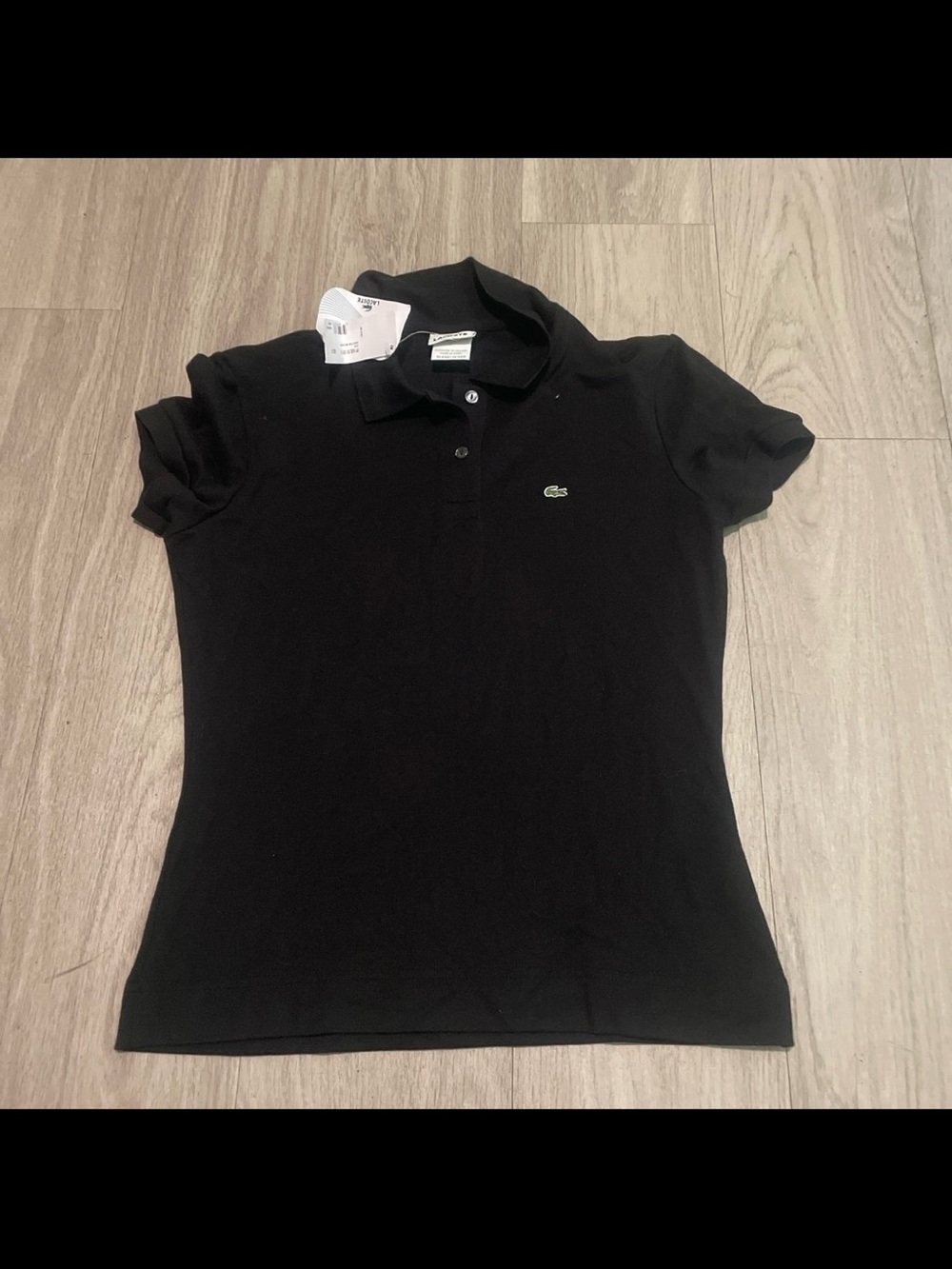 Lacoste Black Women's Pique Tank-Style Polo